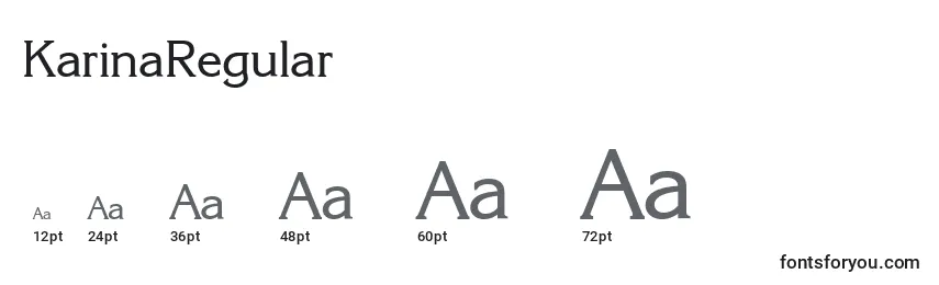Размеры шрифта KarinaRegular