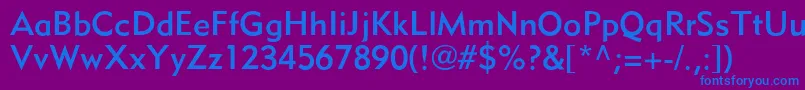 MetromediumLtTwo Font – Blue Fonts on Purple Background