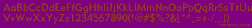 MetromediumLtTwo-fontti – ruskeat fontit violetilla taustalla