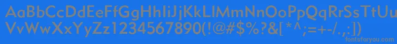フォントMetromediumLtTwo – 青い背景に灰色の文字