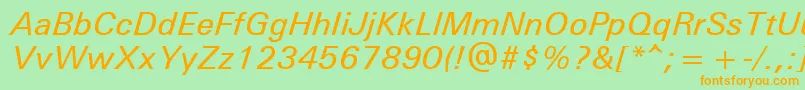 UniversРќРµР¶РёСЂРЅС‹Р№РљСѓСЂСЃРёРІ Font – Orange Fonts on Green Background
