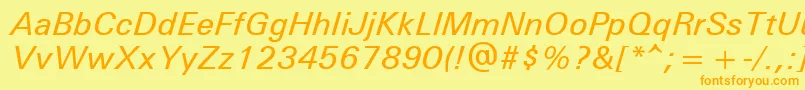 UniversРќРµР¶РёСЂРЅС‹Р№РљСѓСЂСЃРёРІ Font – Orange Fonts on Yellow Background
