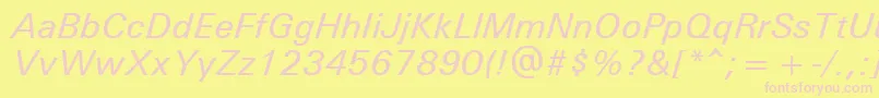 UniversРќРµР¶РёСЂРЅС‹Р№РљСѓСЂСЃРёРІ Font – Pink Fonts on Yellow Background