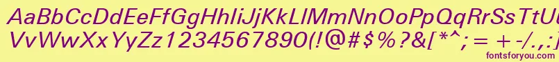 UniversРќРµР¶РёСЂРЅС‹Р№РљСѓСЂСЃРёРІ Font – Purple Fonts on Yellow Background