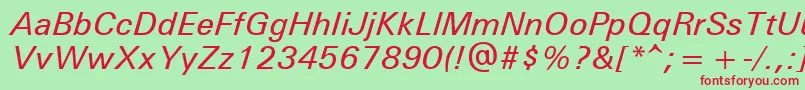 UniversРќРµР¶РёСЂРЅС‹Р№РљСѓСЂСЃРёРІ Font – Red Fonts on Green Background