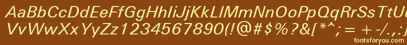 UniversРќРµР¶РёСЂРЅС‹Р№РљСѓСЂСЃРёРІ Font – Yellow Fonts on Brown Background