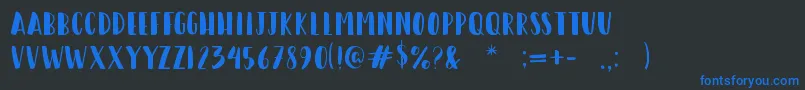HappyCamperRegular Font – Blue Fonts on Black Background