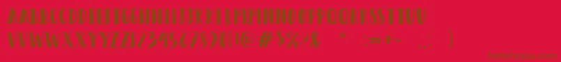 フォントHappyCamperRegular – 赤い背景に茶色の文字