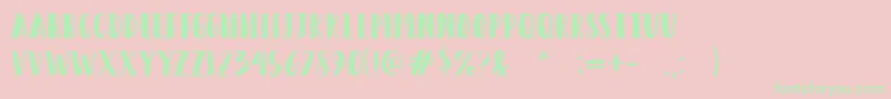 fuente HappyCamperRegular – Fuentes Verdes Sobre Fondo Rosa