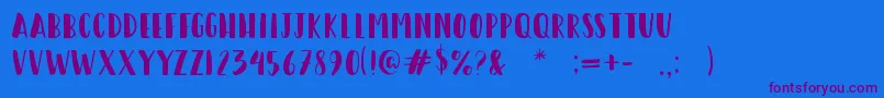 Шрифт HappyCamperRegular – фиолетовые шрифты на синем фоне