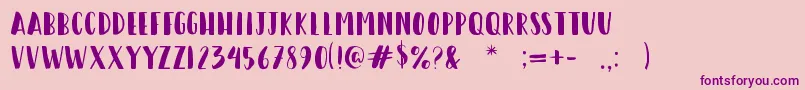Police HappyCamperRegular – polices violettes sur fond rose