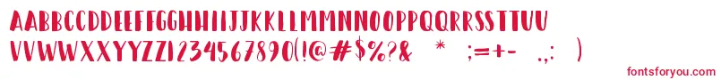 HappyCamperRegular Font – Red Fonts on White Background