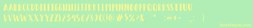 HappyCamperRegular Font – Yellow Fonts on Green Background