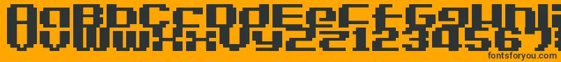 Шрифт LvdcGameOver2 – чёрные шрифты на оранжевом фоне