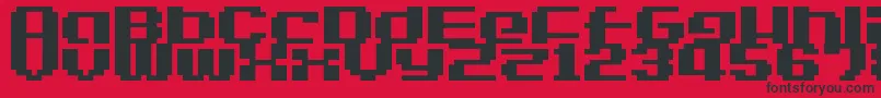 LvdcGameOver2-Schriftart – Schwarze Schriften auf rotem Hintergrund