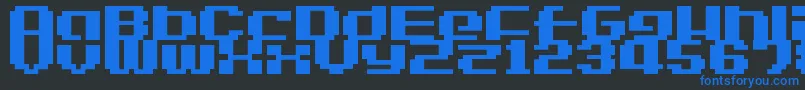 LvdcGameOver2-Schriftart – Blaue Schriften auf schwarzem Hintergrund