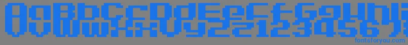 LvdcGameOver2-fontti – siniset fontit harmaalla taustalla
