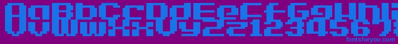 LvdcGameOver2-fontti – siniset fontit violetilla taustalla