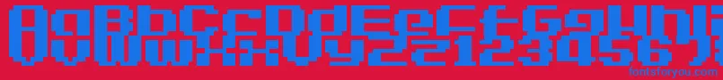 Шрифт LvdcGameOver2 – синие шрифты на красном фоне