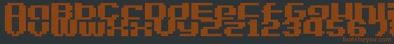 LvdcGameOver2-fontti – ruskeat fontit mustalla taustalla