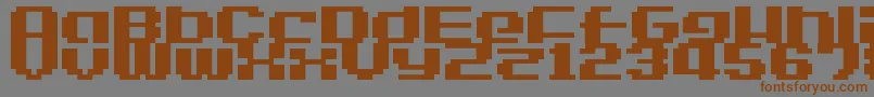 フォントLvdcGameOver2 – 茶色の文字が灰色の背景にあります。
