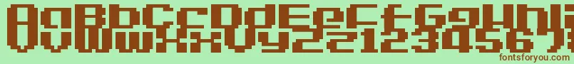 Шрифт LvdcGameOver2 – коричневые шрифты на зелёном фоне
