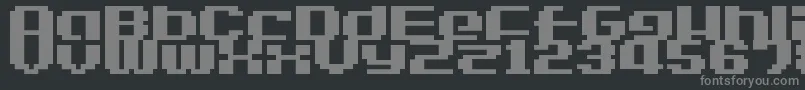 LvdcGameOver2-fontti – harmaat kirjasimet mustalla taustalla