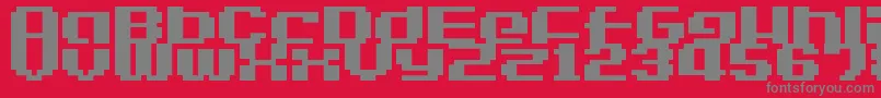 LvdcGameOver2-Schriftart – Graue Schriften auf rotem Hintergrund