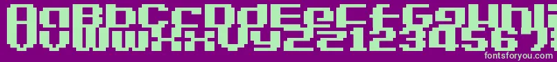 Шрифт LvdcGameOver2 – зелёные шрифты на фиолетовом фоне