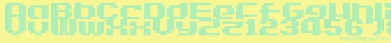 フォントLvdcGameOver2 – 黄色い背景に緑の文字