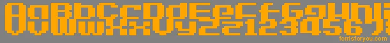 Шрифт LvdcGameOver2 – оранжевые шрифты на сером фоне