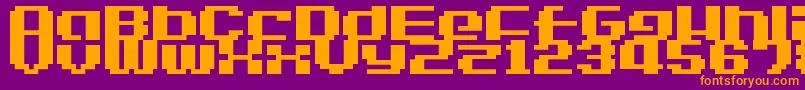Шрифт LvdcGameOver2 – оранжевые шрифты на фиолетовом фоне