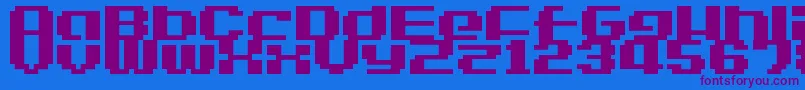 LvdcGameOver2-Schriftart – Violette Schriften auf blauem Hintergrund