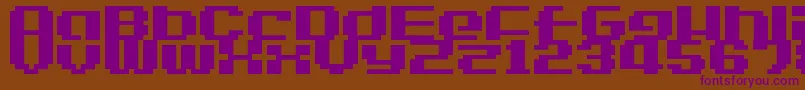 Czcionka LvdcGameOver2 – fioletowe czcionki na brązowym tle