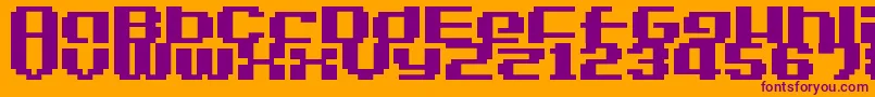 Шрифт LvdcGameOver2 – фиолетовые шрифты на оранжевом фоне