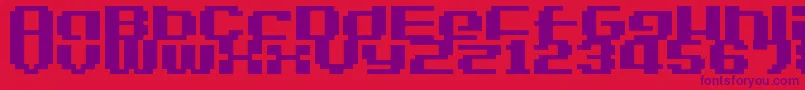 LvdcGameOver2-fontti – violetit fontit punaisella taustalla
