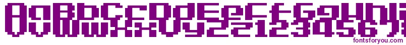 Шрифт LvdcGameOver2 – фиолетовые шрифты на белом фоне