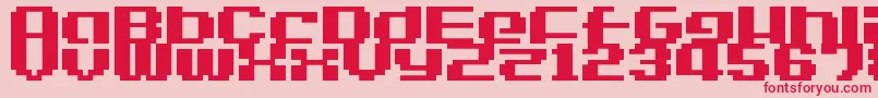 LvdcGameOver2-fontti – punaiset fontit vaaleanpunaisella taustalla