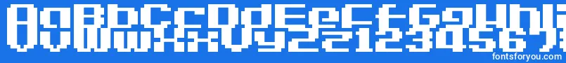 Шрифт LvdcGameOver2 – белые шрифты на синем фоне