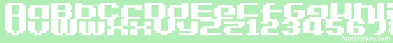 Шрифт LvdcGameOver2 – белые шрифты на зелёном фоне