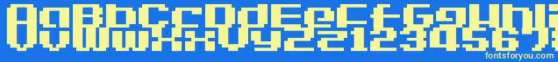 Шрифт LvdcGameOver2 – жёлтые шрифты на синем фоне