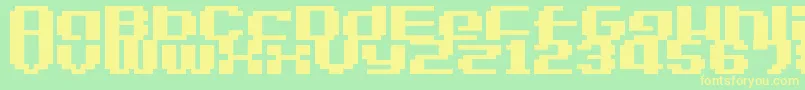 LvdcGameOver2-fontti – keltaiset fontit vihreällä taustalla