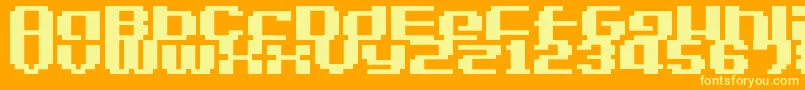 Czcionka LvdcGameOver2 – żółte czcionki na pomarańczowym tle