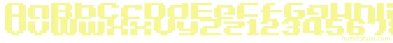 LvdcGameOver2-Schriftart – Gelbe Schriften auf weißem Hintergrund