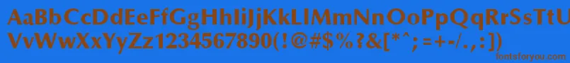 OptaneextraboldRegular Font – Brown Fonts on Blue Background