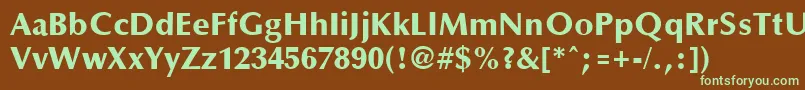 Шрифт OptaneextraboldRegular – зелёные шрифты на коричневом фоне