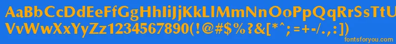 OptaneextraboldRegular Font – Orange Fonts on Blue Background