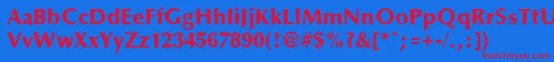 OptaneextraboldRegular Font – Red Fonts on Blue Background