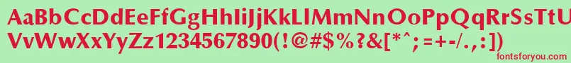 OptaneextraboldRegular Font – Red Fonts on Green Background