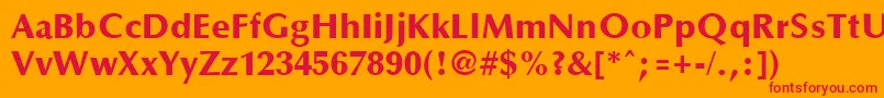 OptaneextraboldRegular Font – Red Fonts on Orange Background